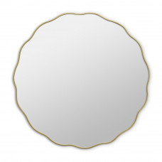 Круглое зеркало вертикальное в золотой волнистой раме Fancy S Gold (Фэнси) Smal Ø60 см 