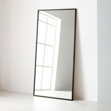 Напольное и настенное большое зеркало в стиле лофт в полный рост в черной металлической раме Сити 